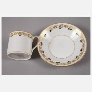 KPM Berlin Mokkatasse mit Untertasse Jugendstil