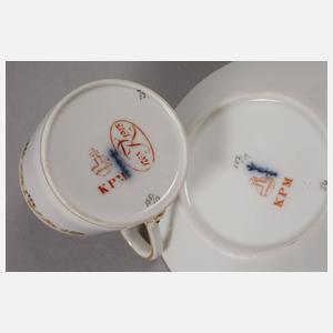 KPM Berlin Mokkatasse mit Untertasse Jugendstil