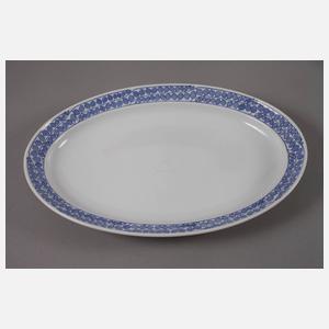 Meissen vier Teller und eine Platte "Blaue Rispe"