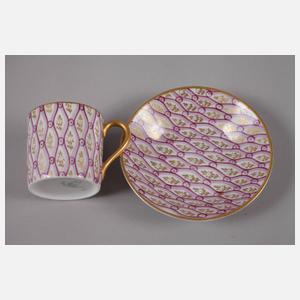 Nymphenburger Mokkatasse "Purpur Tapete"