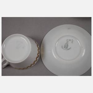 Nymphenburg Paar Mokkatassen ”Goldenes Würfelband”