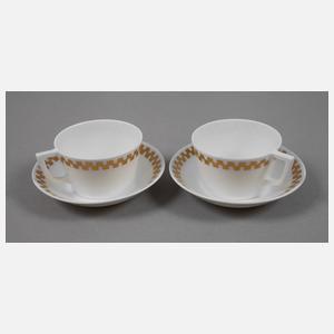 Nymphenburg Paar Mokkatassen ”Goldenes Würfelband”