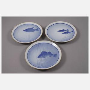 Rosenthal sechs Teller und Sauciere Fischmotiv