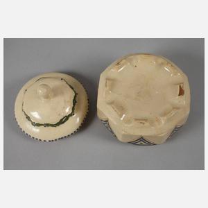 Deckeldose mit Schlickerdekor