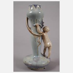 Hippolyte Boulenger & Cie. Vase mit Putto