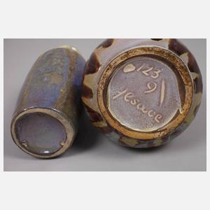 Elsass Paar Jugendstilvasen Lüsterglasur