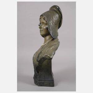 Goldscheider Wien Damenbüste Holländerin