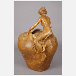 Goldscheider Wien große figürliche Vase