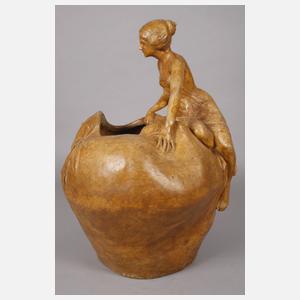 Goldscheider Wien große figürliche Vase