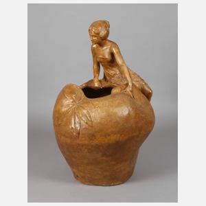 Goldscheider Wien große figürliche Vase
