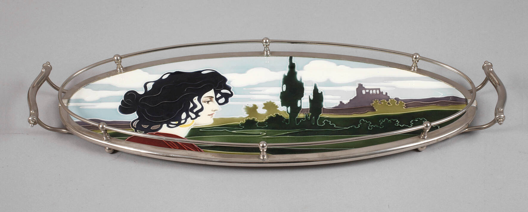 J. von Schwarz Tablett "Der Tag"