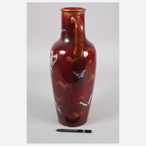 Clement Massier Vase Schmetterlingsdekor