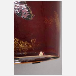 Clement Massier Vase Schmetterlingsdekor