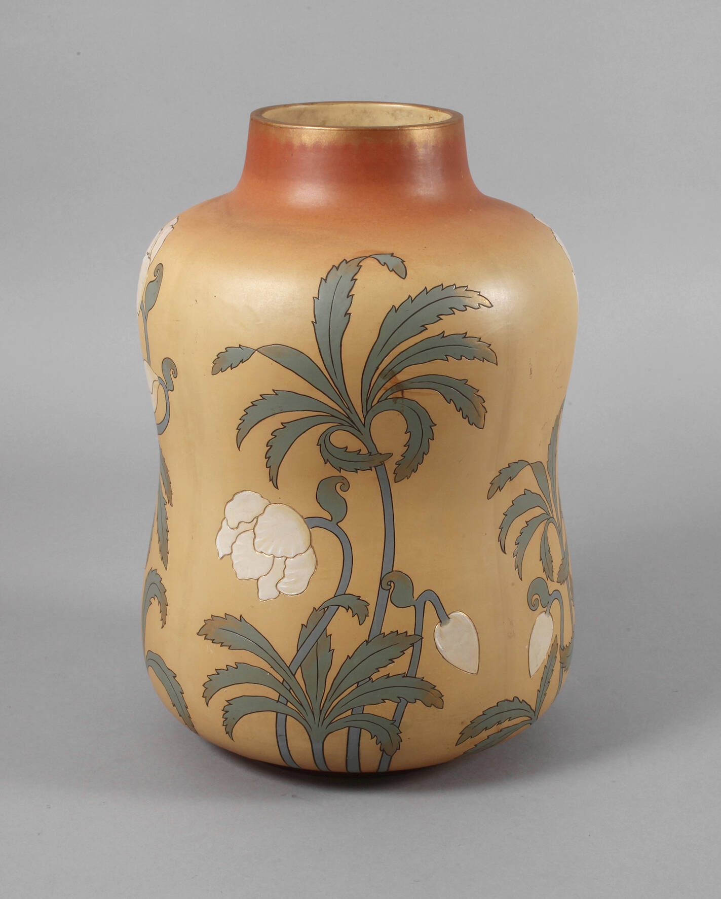 Villeroy & Boch Mettlach große Vase Mohnblumendekor