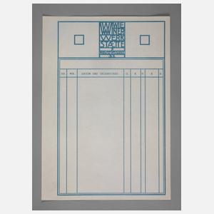 Blankorechnungsformular der Wiener Werkstätte