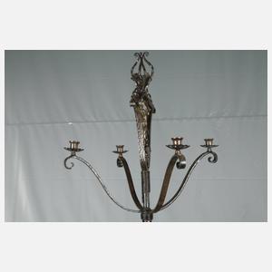 Großer schmiedeeiserner Art déco-Leuchter