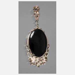 Anhänger Onyx mit Markasiten