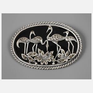 Brosche mit Markasitbesatz