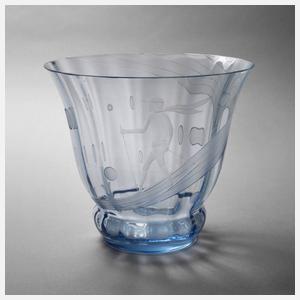 Vase mit Skifahrer Art déco