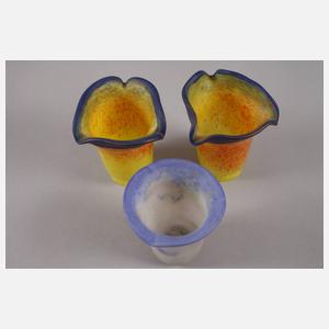 Drei Glasschirme Jugendstil