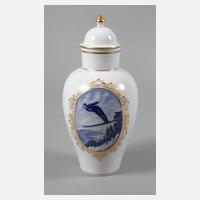 Meissen Deckelvase Skispringermotiv111