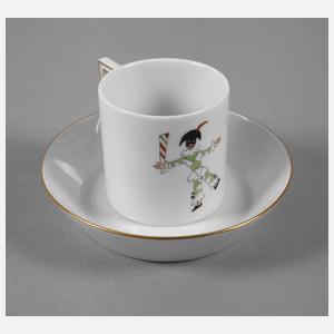 Meissen Espressotasse Harlekinmotiv