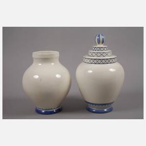 Velten Vordamm zwei Tabaktöpfe Art déco