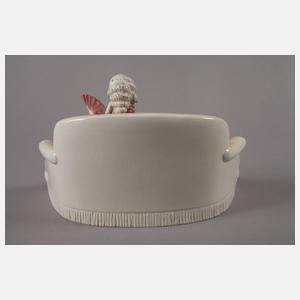 Katzhütte Dame mit Fächer