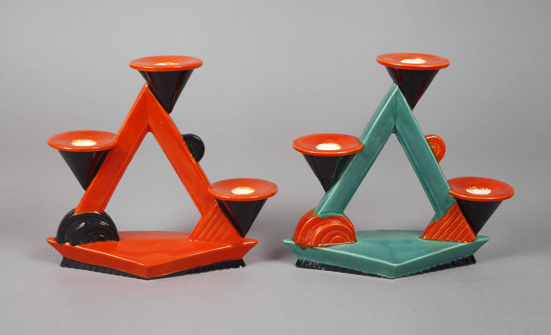 Royal Dux, Paar Leuchter Art déco