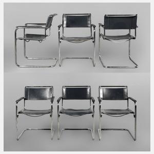 Sechs Freischwinger Thonet