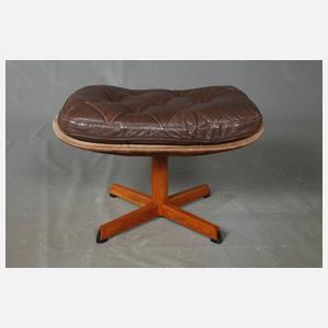 Ledersessel mit Ottomane