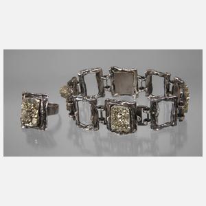 Schmuckset mit Pyrit