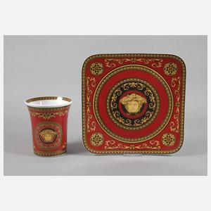 Rosenthal große Platte und Vase "Medusa Red"