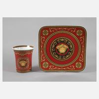 Rosenthal große Platte und Vase "Medusa Red"111