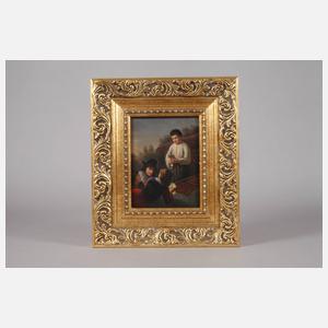 Bildplatte "Knaben beim Kartenspiel"