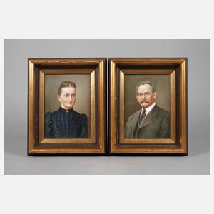 Böhmen Paar Bildplatten Portraitpendants