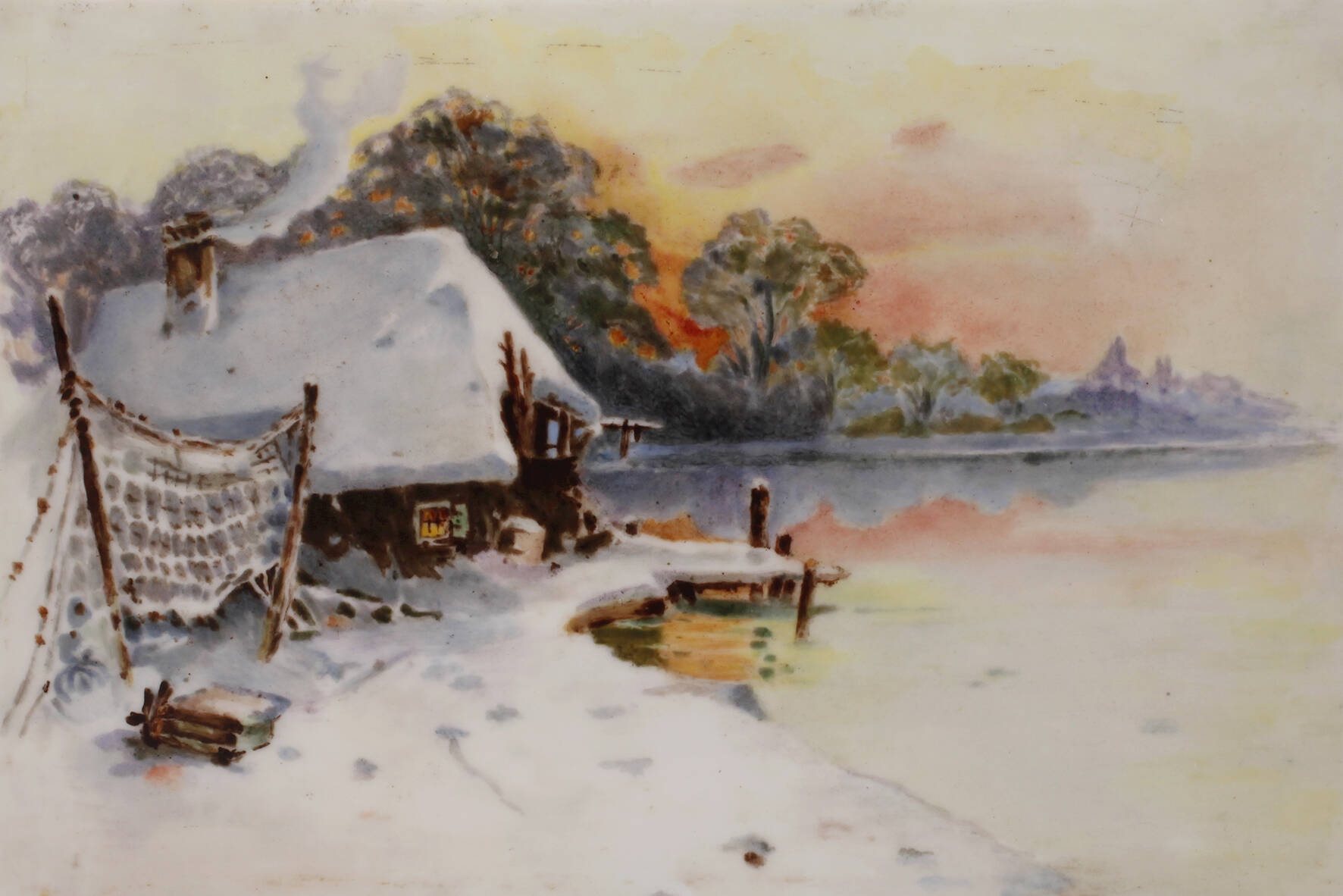 KPM Berlin Bildplatte Winterlandschaft