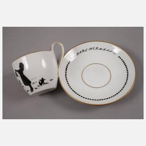 KPM Berlin Vitrinentasse Silhouettenmalerei