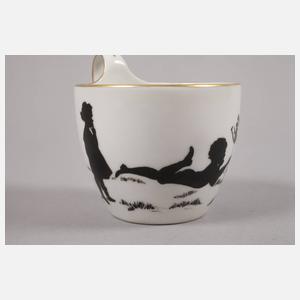 KPM Berlin Vitrinentasse Silhouettenmalerei