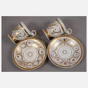 KPM Berlin Paar Tassen Goldmalerei