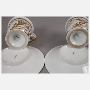 KPM Berlin Paar Tassen Goldmalerei