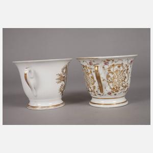 Paar große Ansichtentassen