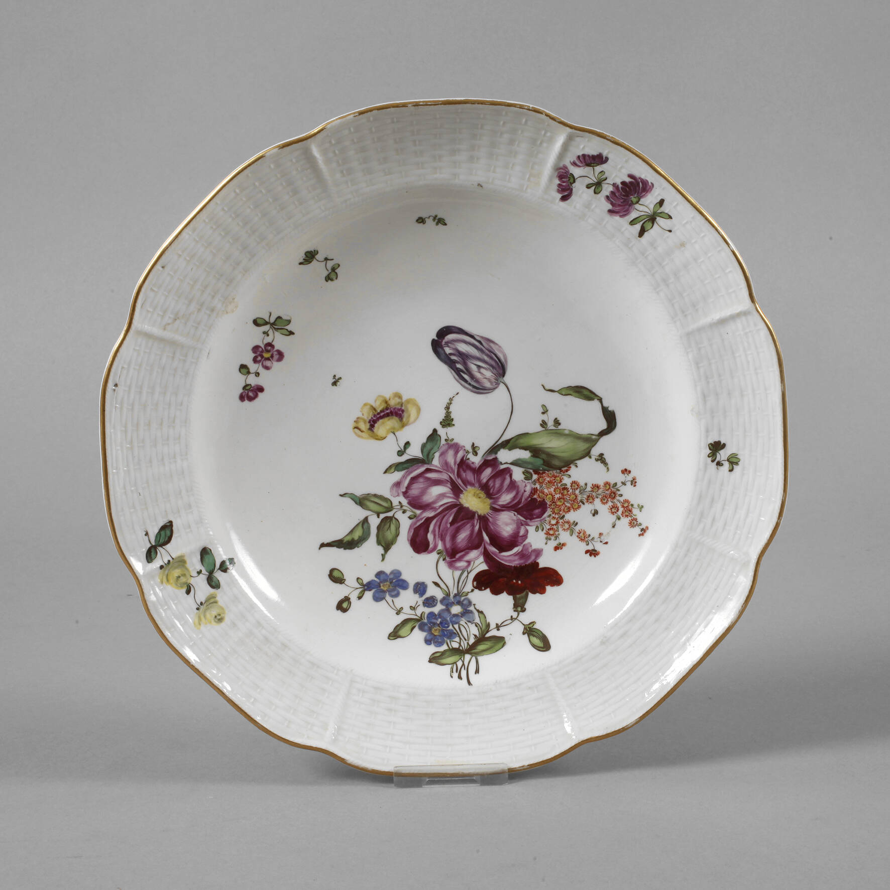 Frankenthal Suppenteller Blumenmalerei