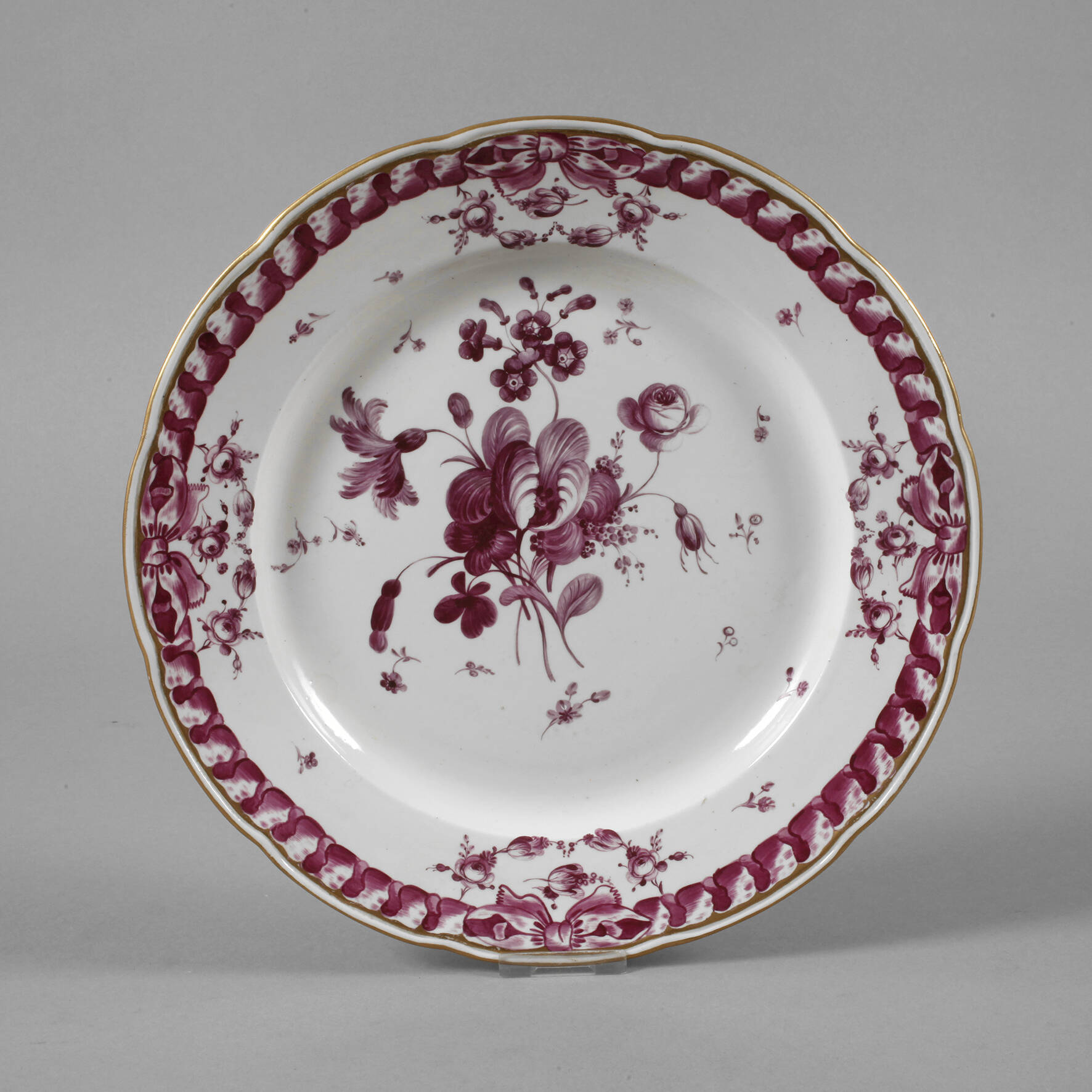 Frankenthal Speiseteller Purpurmalerei