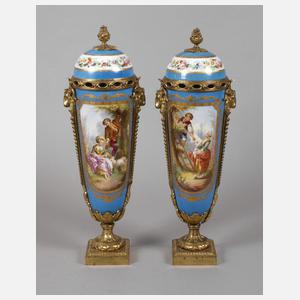 Frankreich Paar prunkvolle Potpourri-Deckelvasen