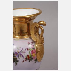 Frankreich Paar Prunkvasen Blumenmalerei