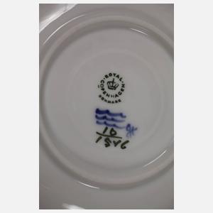 Kopenhagen sechs Mokkatassen "Blaue Blume/Goldrand"