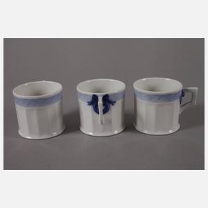 Kopenhagen sechs Mokkagedecke "Blauer Fächer"