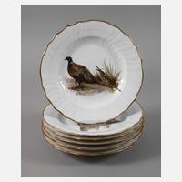 Kopenhagen sechs Speiseteller mit Vogelmotiven111