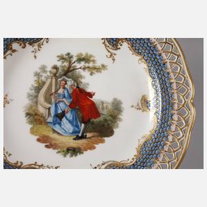 KPM Berlin kleiner Zierteller mit Watteaumalerei